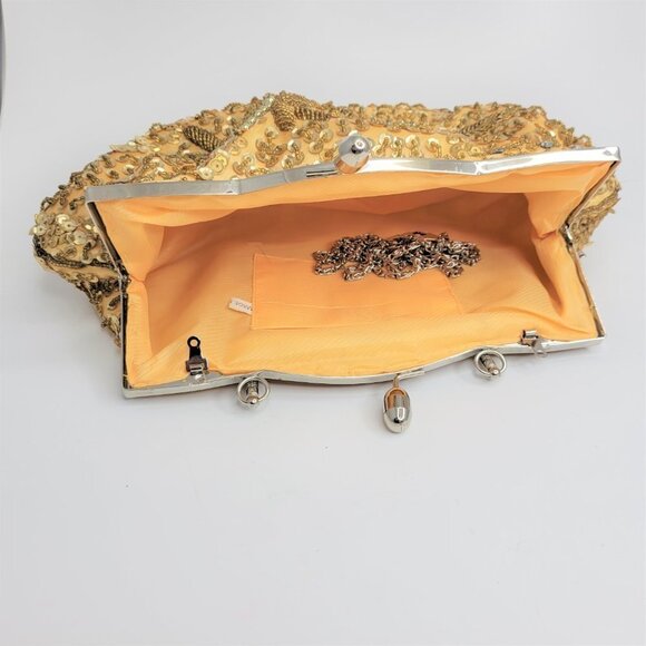 Gold Glitter Evening Clutch Purse - Picture 8 of 13